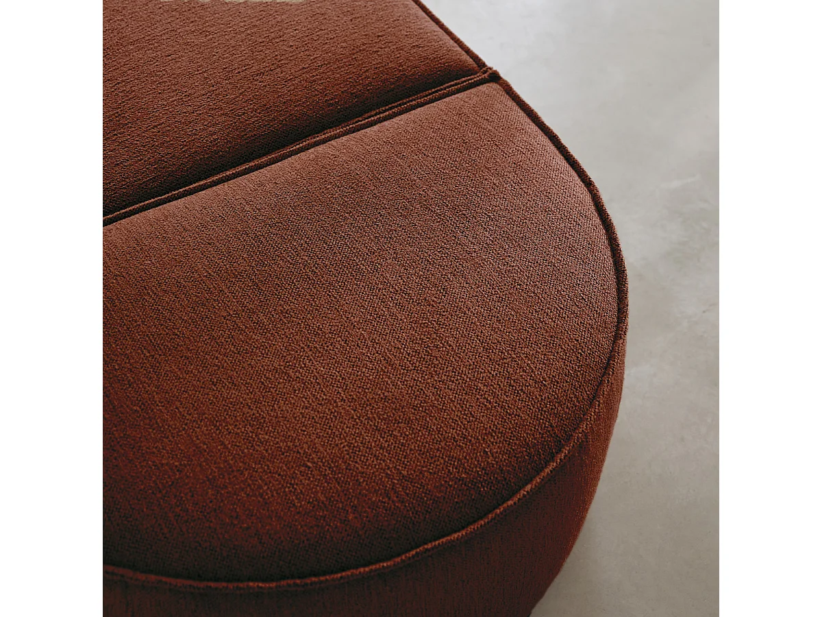 Repose-pieds en tissu acajou Dario, 1 place