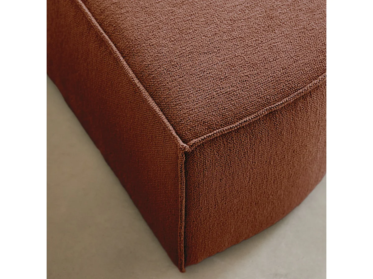 Repose-pieds en tissu acajou Dario, 1 place