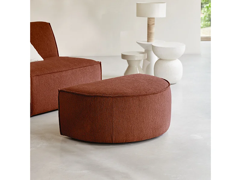 Fußstütze aus Mahagonistoff Dario, 1-Sitzer