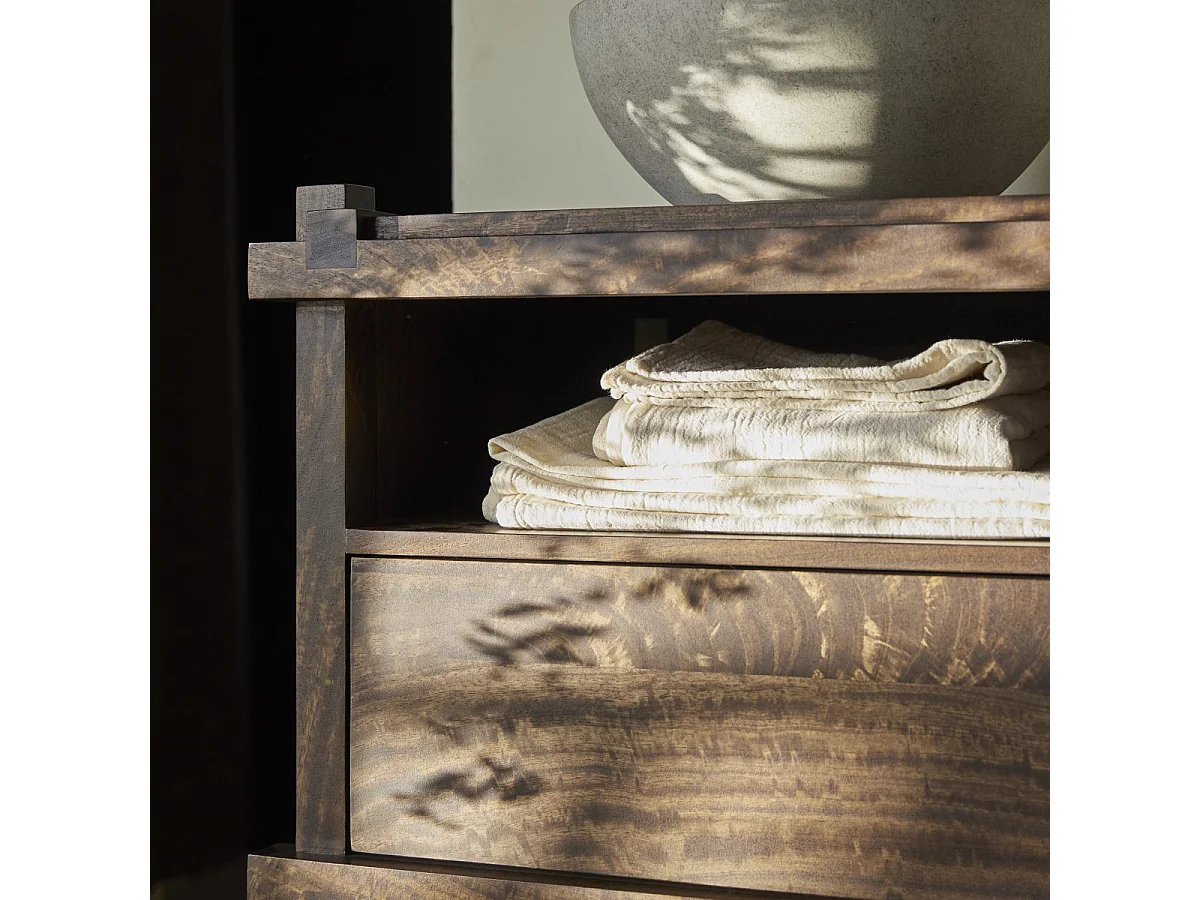 Mobile sotto lavabo Arko in legno massello di mango 120 cm