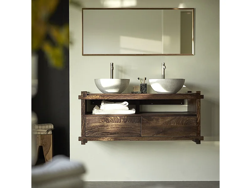 Meuble sous vasque en bois de manguier massif Arko 120 cm