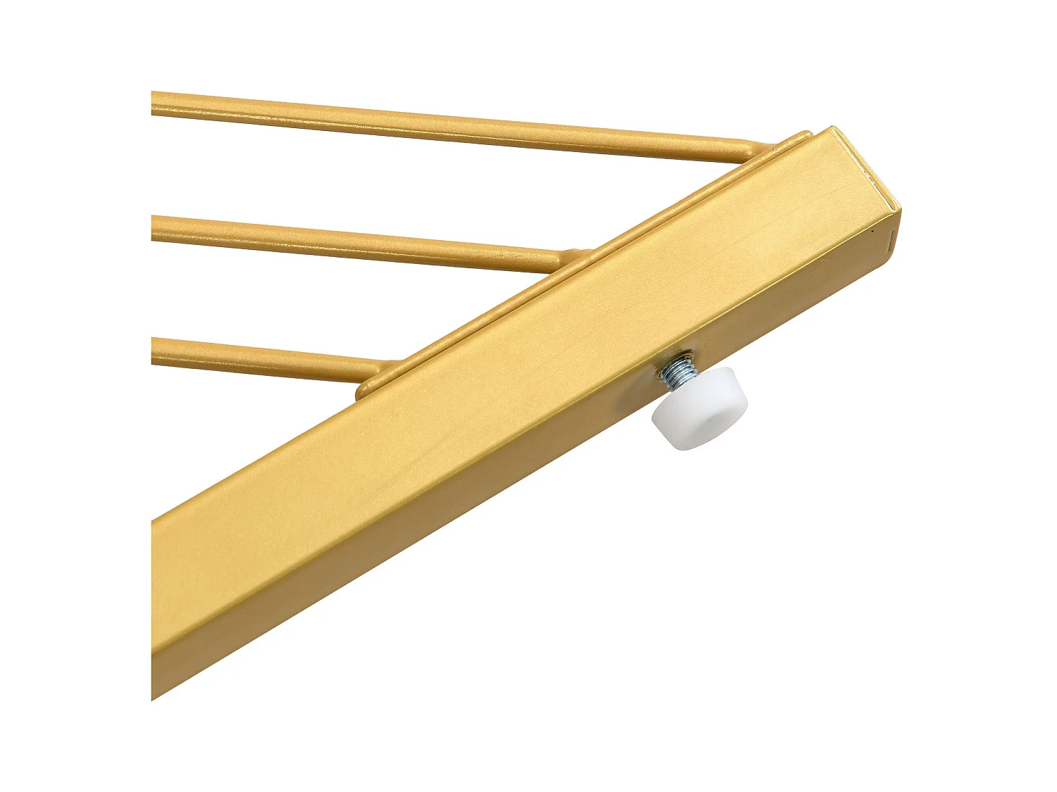 Lot de 2 tables basses carrées avec plateau en MDF effet marbre, cadre doré - Blanc