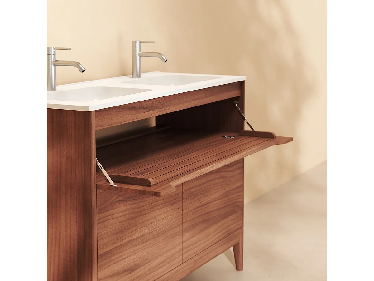 Mobile per il bagno in mango massello e ceramica 120 cm Gabrielle