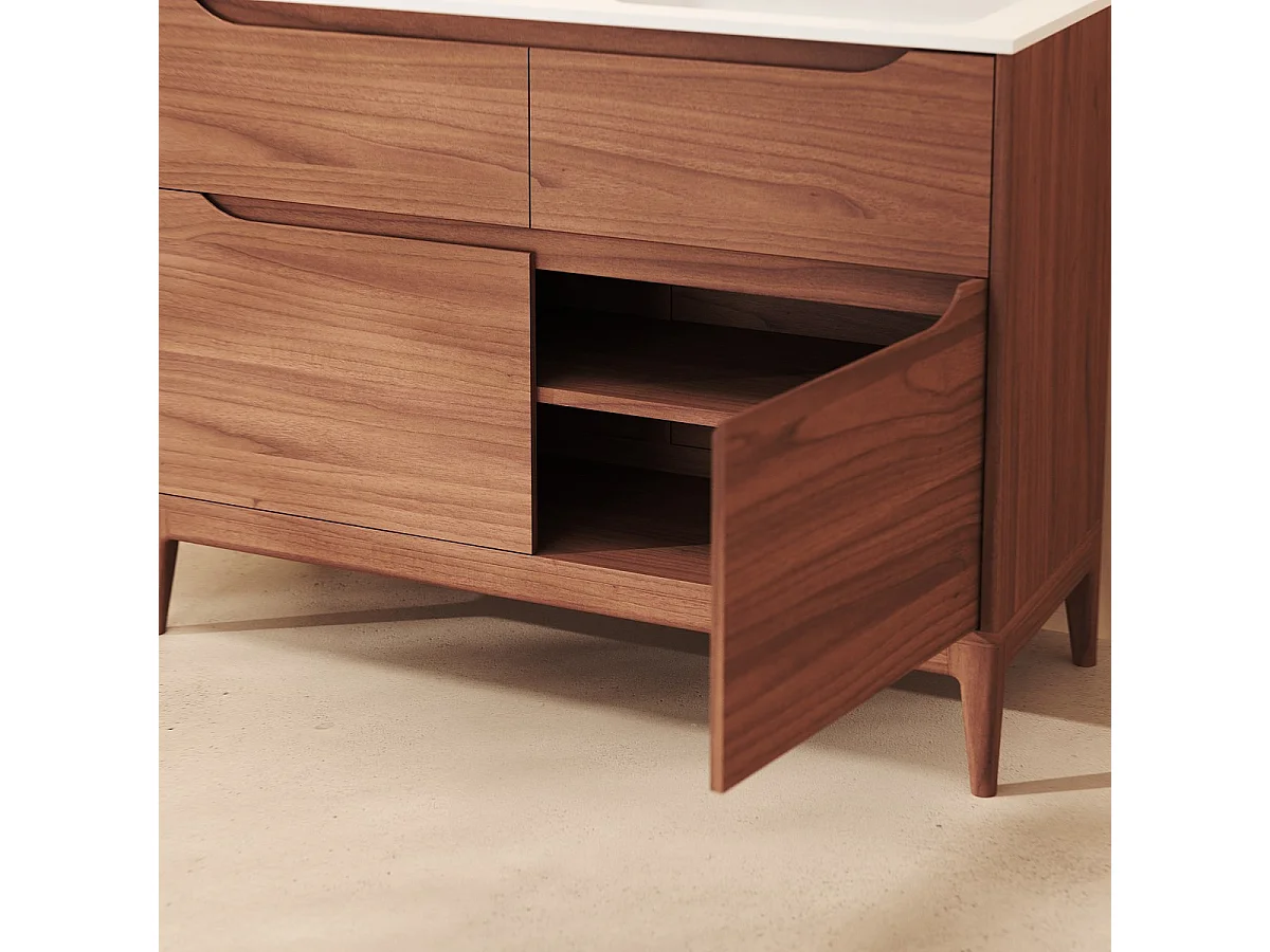 Mobile per il bagno in mango massello e ceramica 120 cm Gabrielle