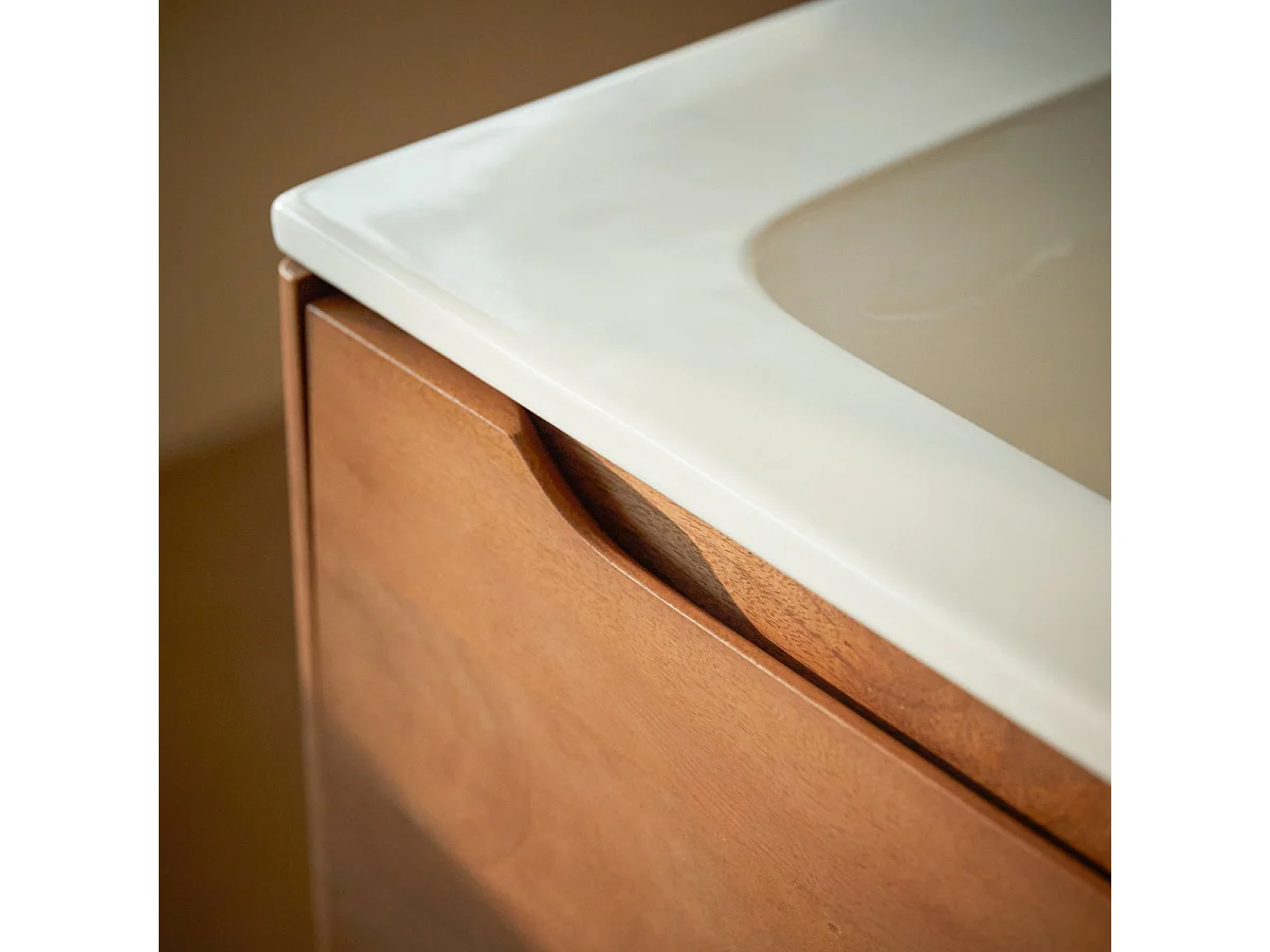 Mobile per il bagno in mango massello e ceramica 120 cm Gabrielle