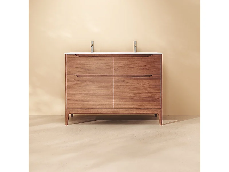 Mobile per il bagno in mango massello e ceramica 120 cm Gabrielle