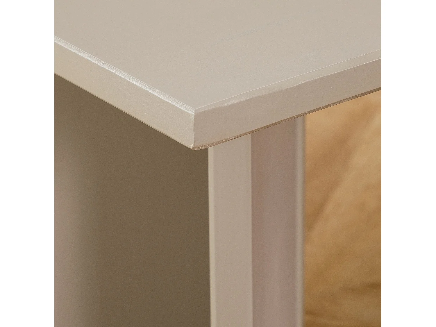 Table basse MESA pour salon en bois massif gris, Design rectangulaire moderne, Pieds angulaires, 110 x 45 x 60 cm