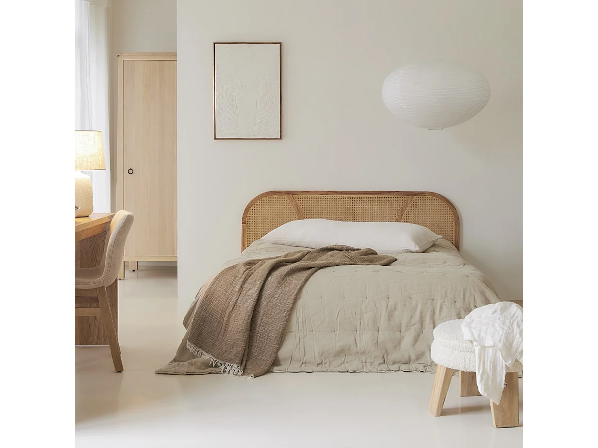 Tête de lit en tiges de rotin et mindi 160 Bille