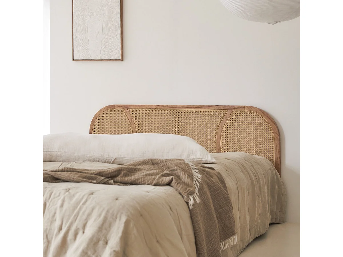 Kopfteil aus Rattanstäben und Mindi 160 cm Billie