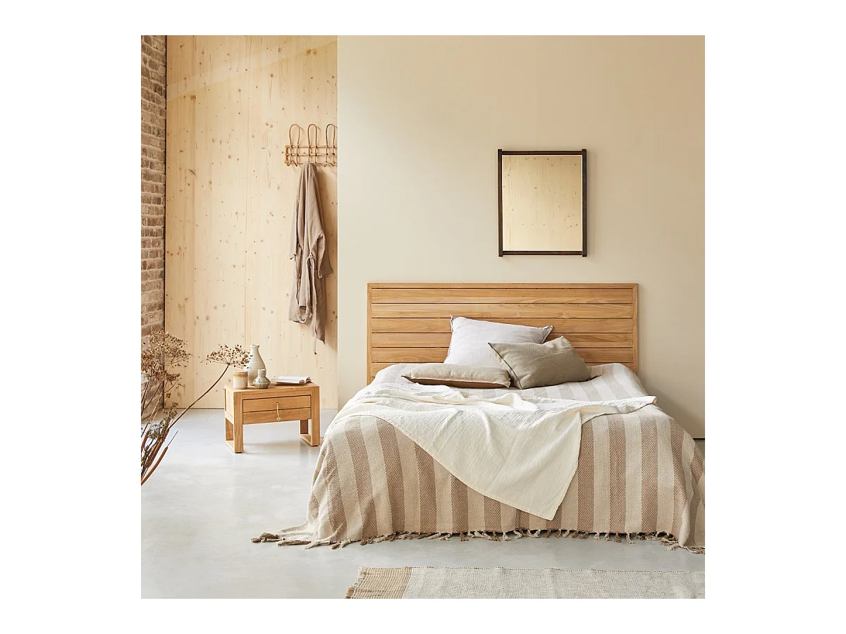 Kopfteil für Bett aus Teak in Lattenoptik 165 cm Massivholz Teak