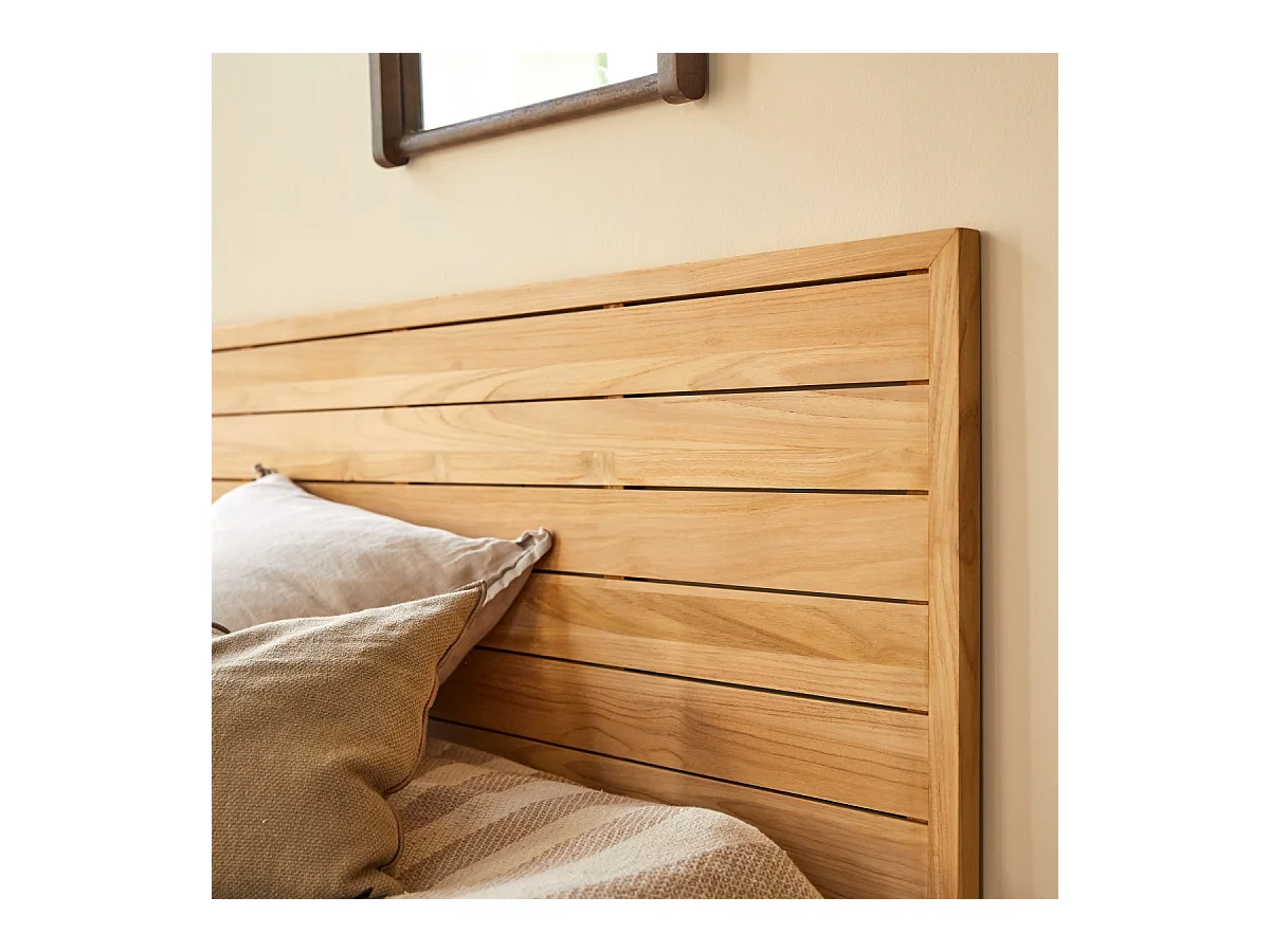 Kopfteil für Bett aus Teak in Lattenoptik 165 cm Massivholz Teak
