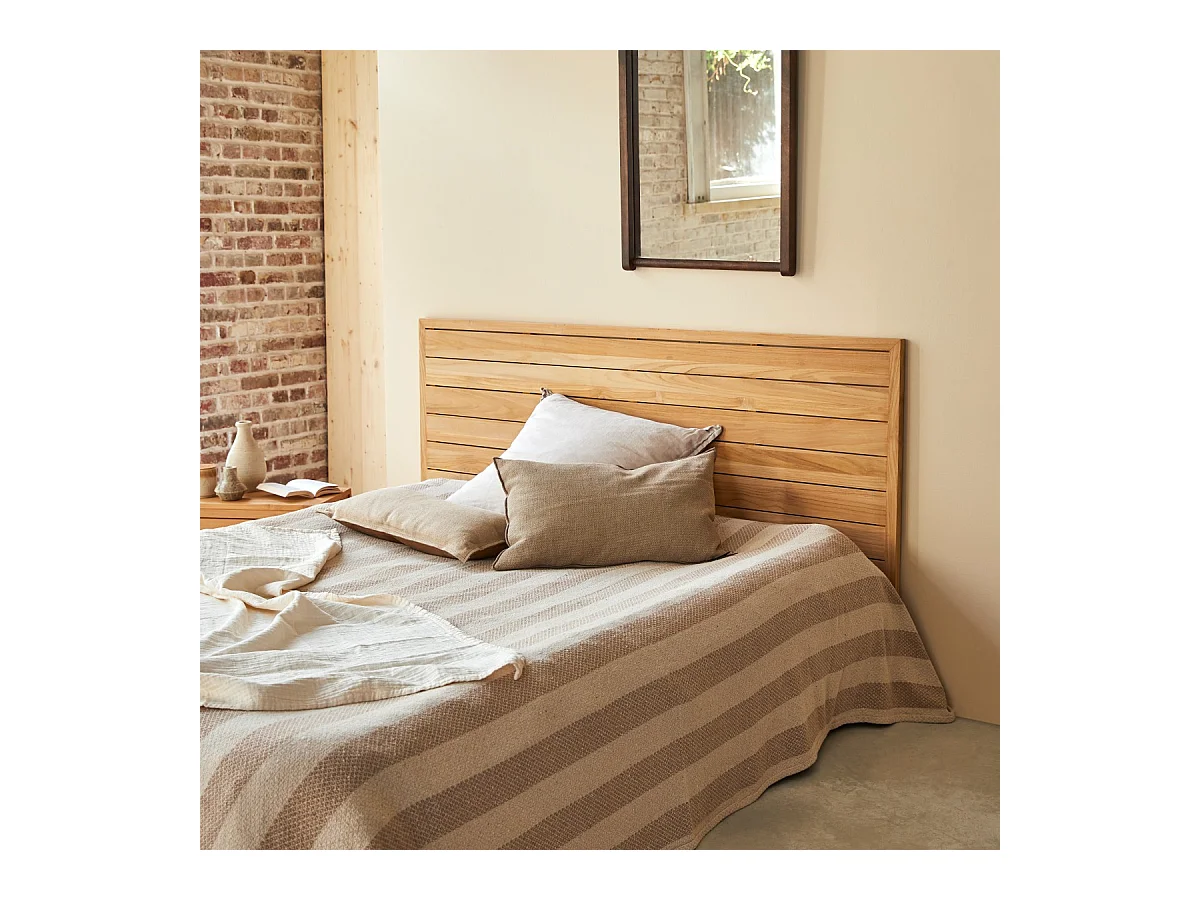 Kopfteil für Bett aus Teak in Lattenoptik 165 cm Massivholz Teak