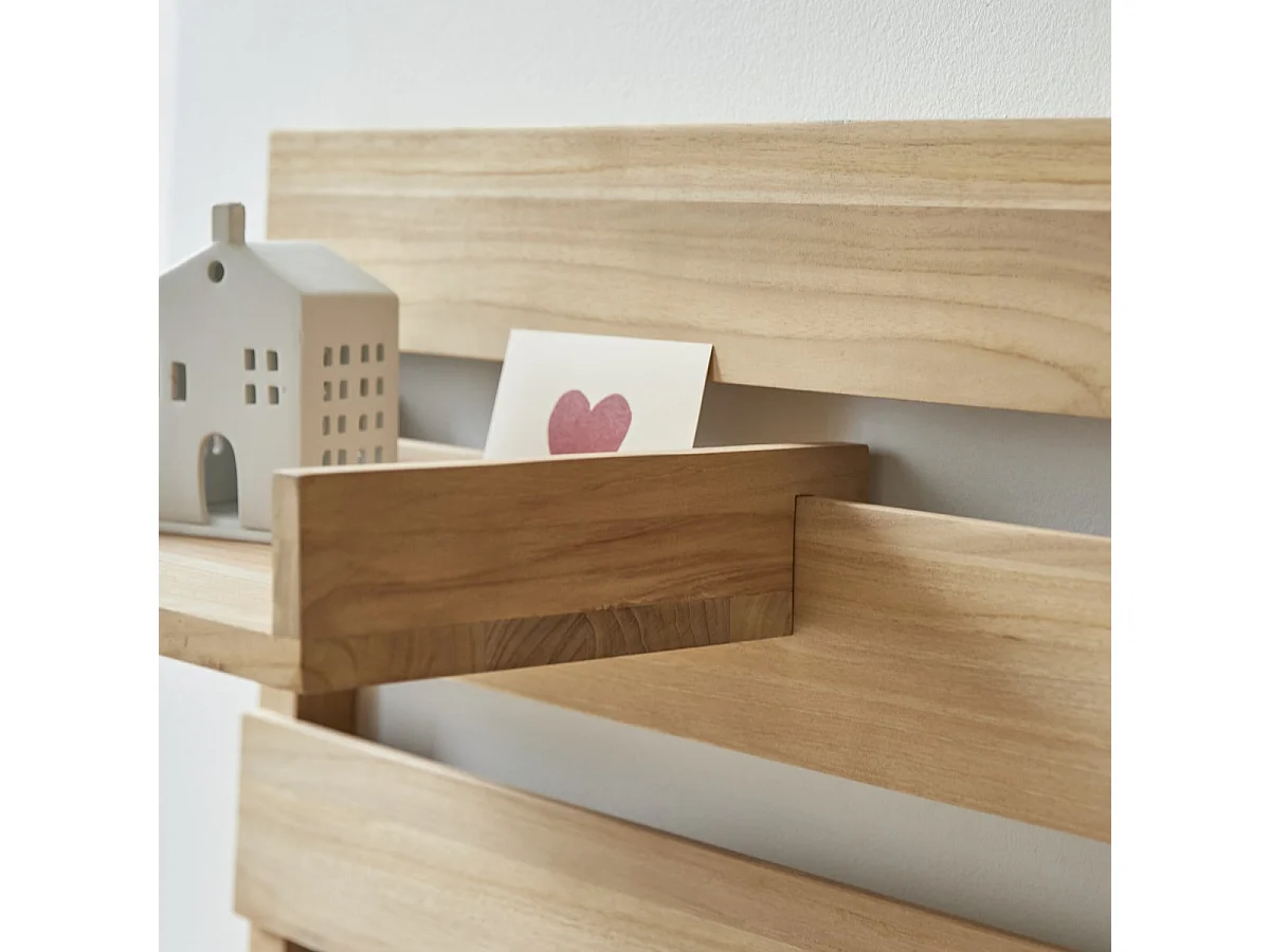 Tête de lit enfant avec 2 étagères en bois de teck 180 Urbain
