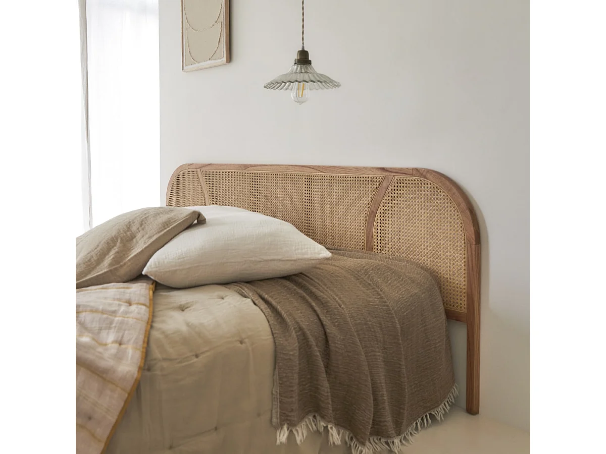 Tête de lit en tiges de rotin et mindi 200 Bille