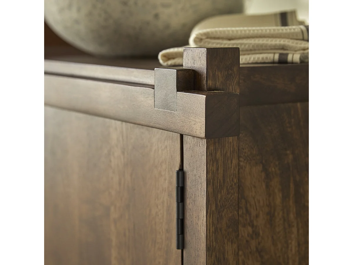 Mobile sotto lavabo Arko in legno massello di mango 80 cm