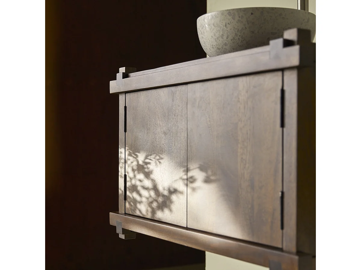 Meuble sous vasque en bois de manguier massif Arko 80 cm