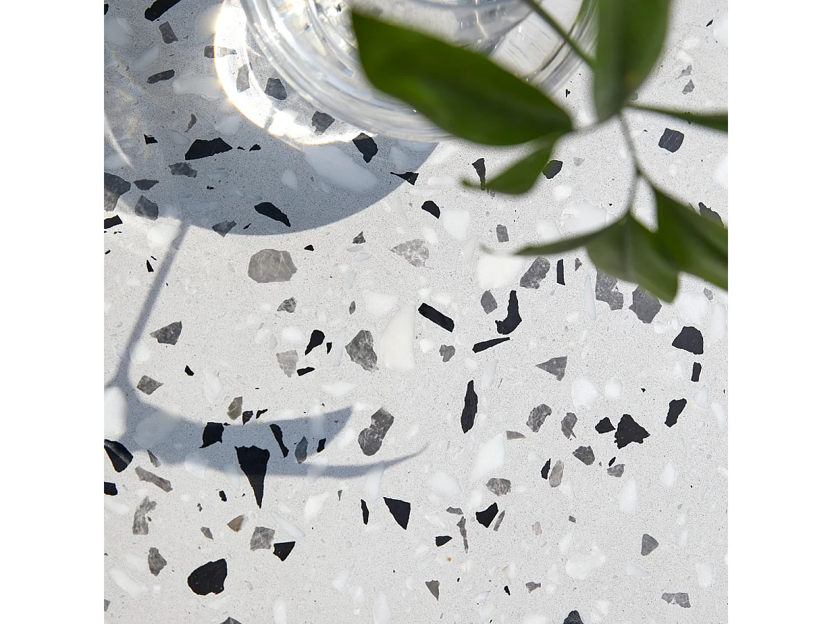 Tavolo rotondo da giardino terrazzo premium e metallo 90 Elio white