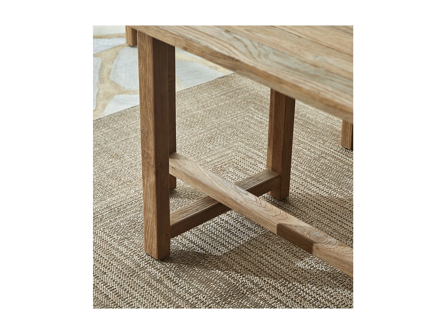 Tavolo da giardino in legno di teak massello riciclato 200 Antonia