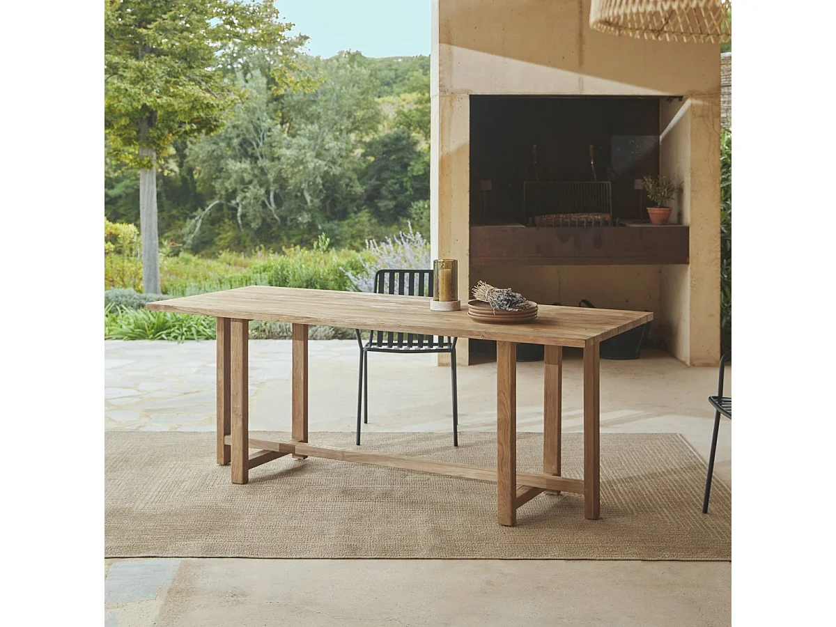 Tavolo da giardino in legno di teak massello riciclato 200 Antonia