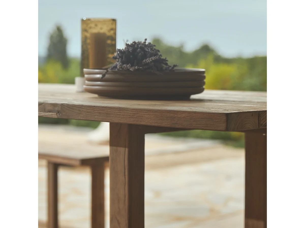 Tavolo da giardino in legno di teak massello riciclato 200 Antonia