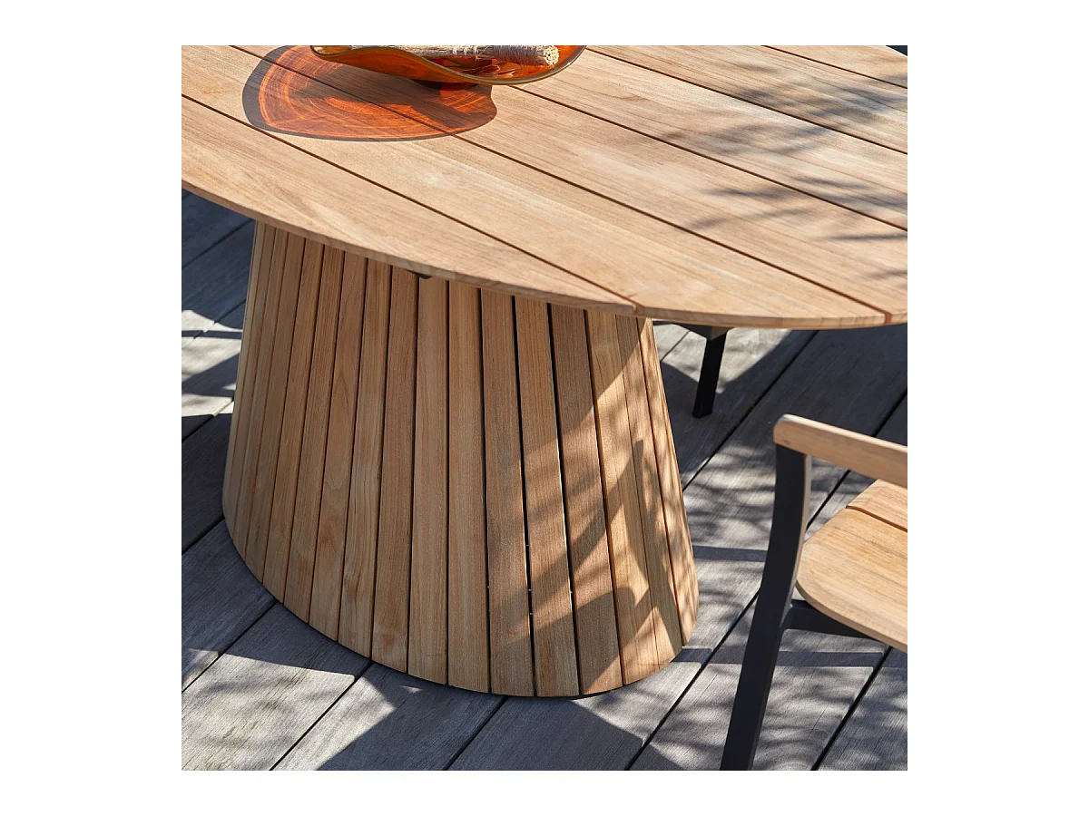 Tavolo da giardino ovale in legno di teak massello Paloma 6 pers.