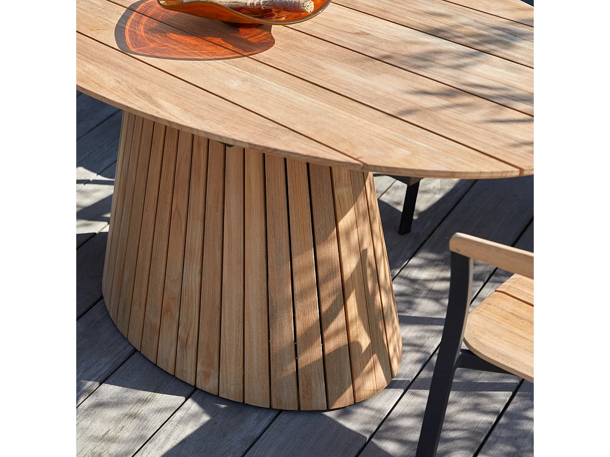 Tavolo da giardino ovale in legno di teak massello Paloma 6 pers.