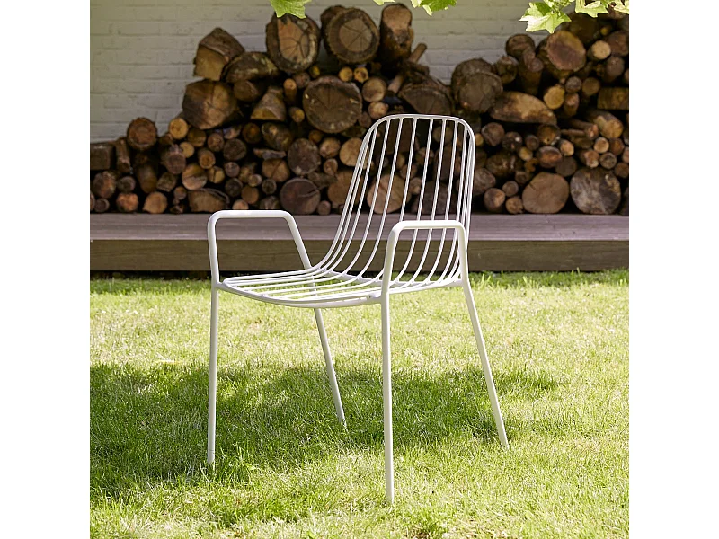 Poltrona da giardino in metallo verniciato Arty white