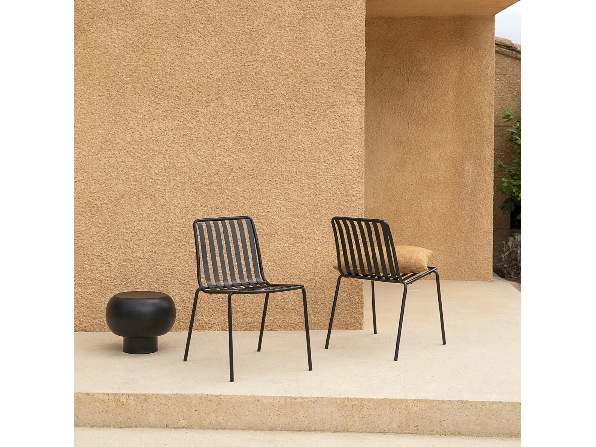 Set per esterni i metallo nero 175 Gaby 4 posti