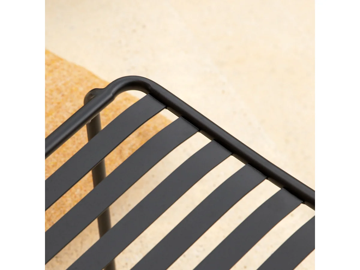 Outdoor-Set Gaby aus schwarzem Metall 175, 4-Sitzer