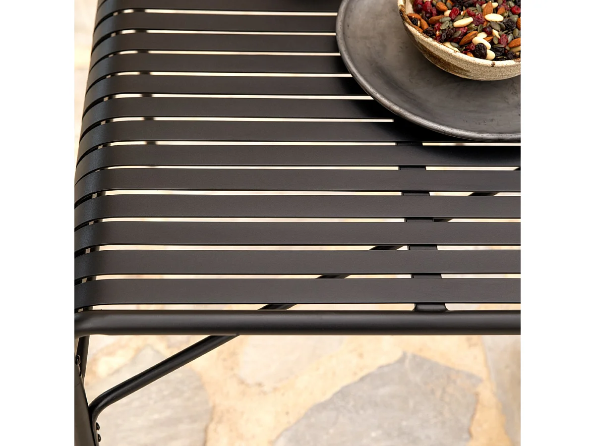 Set per esterni i metallo nero 175 Gaby 4 posti