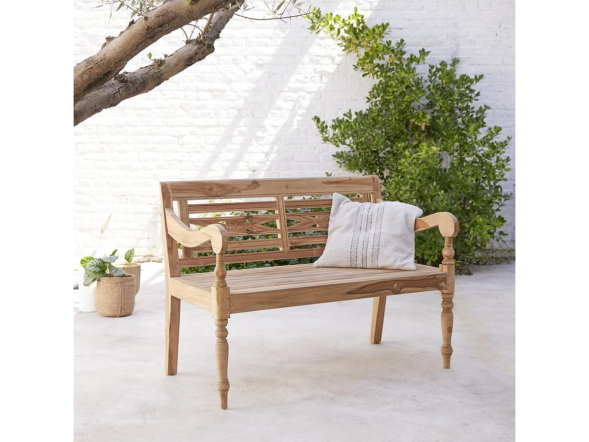 Banc de jardin en teck recyclé Marceau