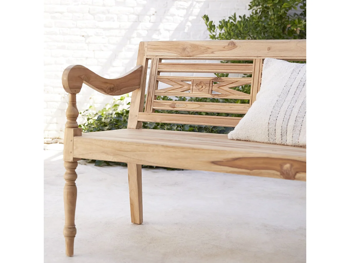 Banc de jardin en teck recyclé Marceau