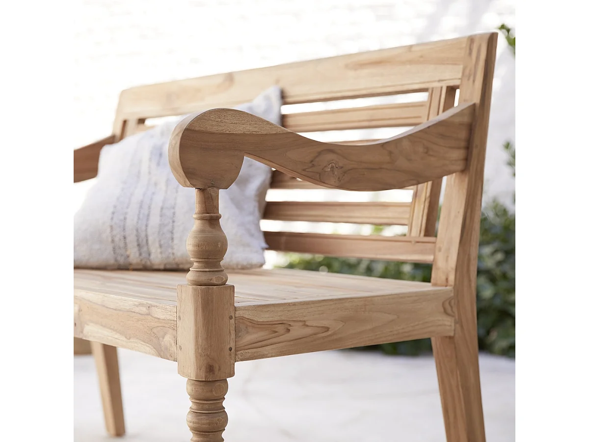 Banc de jardin en teck recyclé Marceau