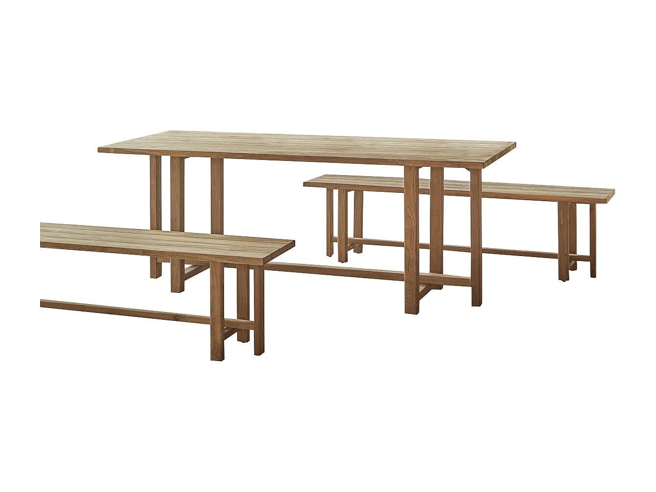 Gartenmöbel-Set Antonia aus massivem, recyceltem Teakholz, 6 Personen