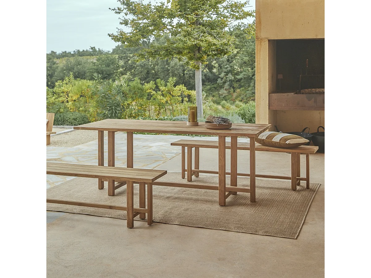 Gartenmöbel-Set Antonia aus massivem, recyceltem Teakholz, 6 Personen