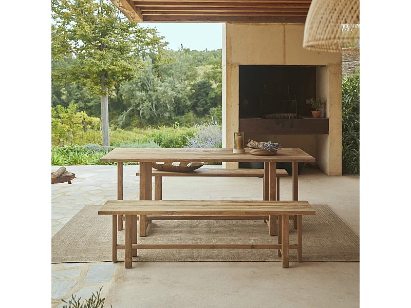 Gartenmöbel-Set Antonia aus massivem, recyceltem Teakholz, 6 Personen