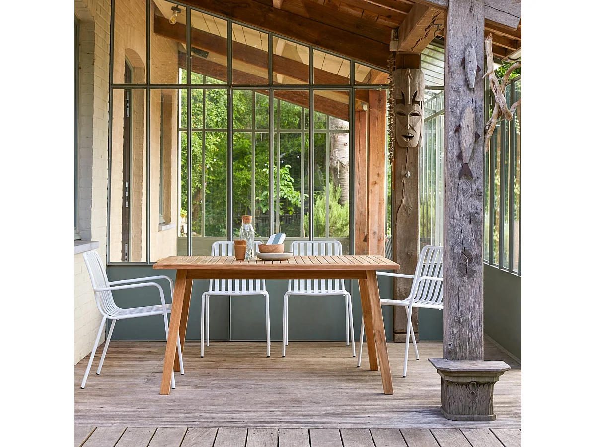 Gartentisch aus Teakholz 140 Pamoa rechteckiger Massivholztisch 6 Personen