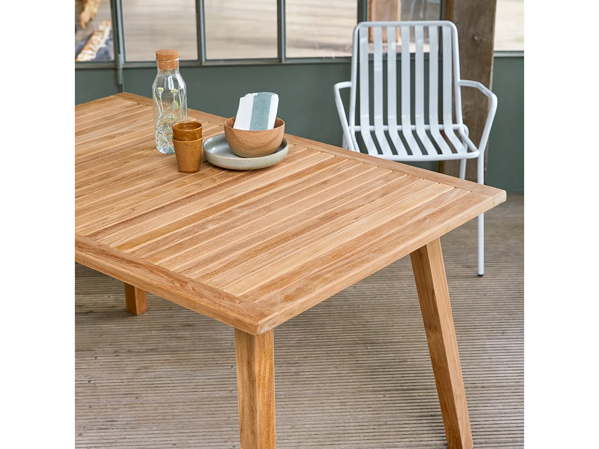 Gartentisch aus Teakholz 140 Pamoa rechteckiger Massivholztisch 6 Personen