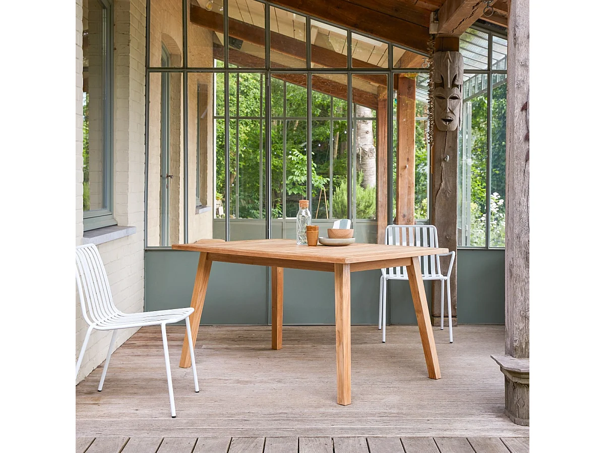 Gartentisch aus Teakholz 140 Pamoa rechteckiger Massivholztisch 6 Personen
