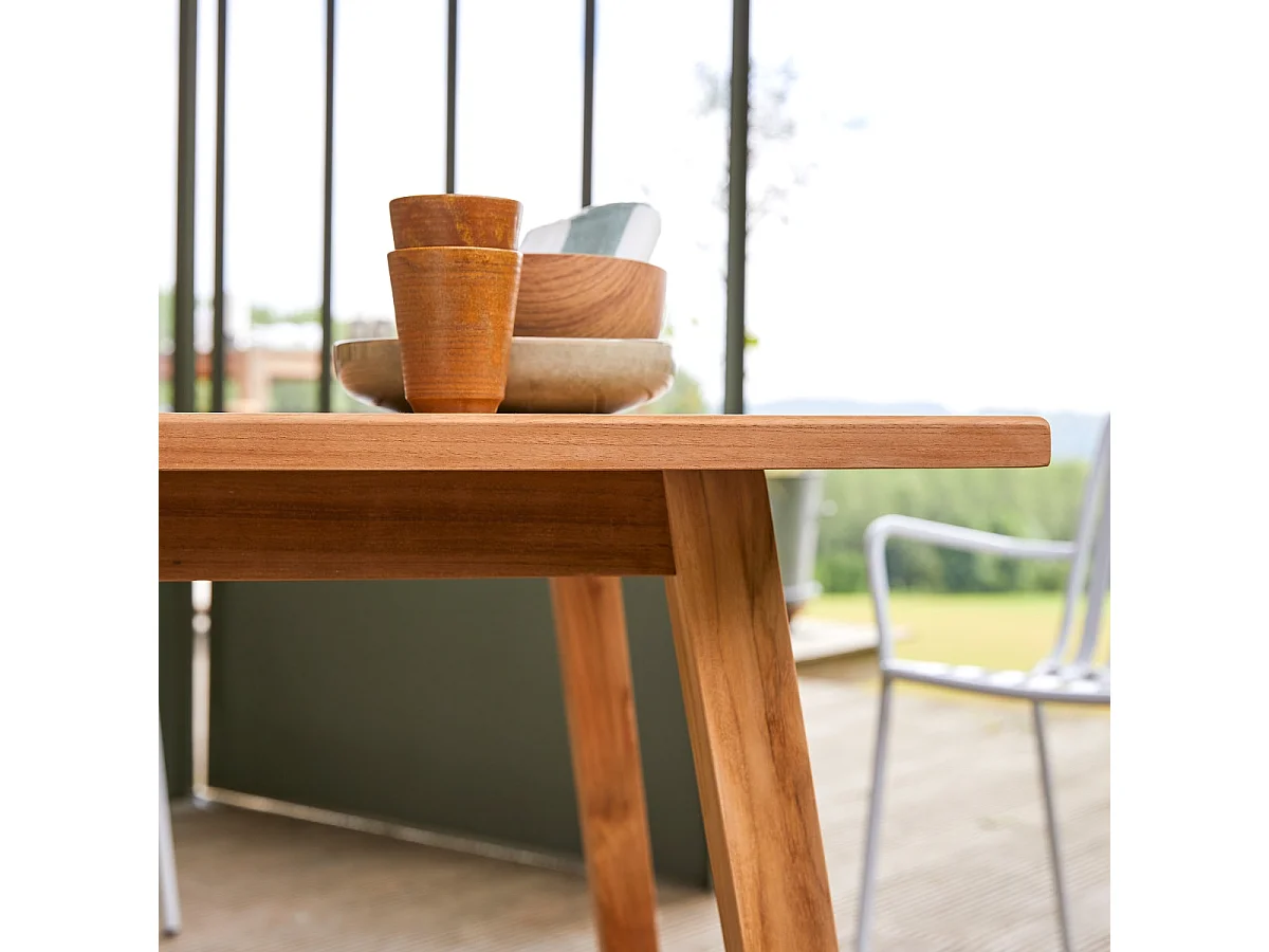 Gartentisch aus Teakholz 140 Pamoa rechteckiger Massivholztisch 6 Personen