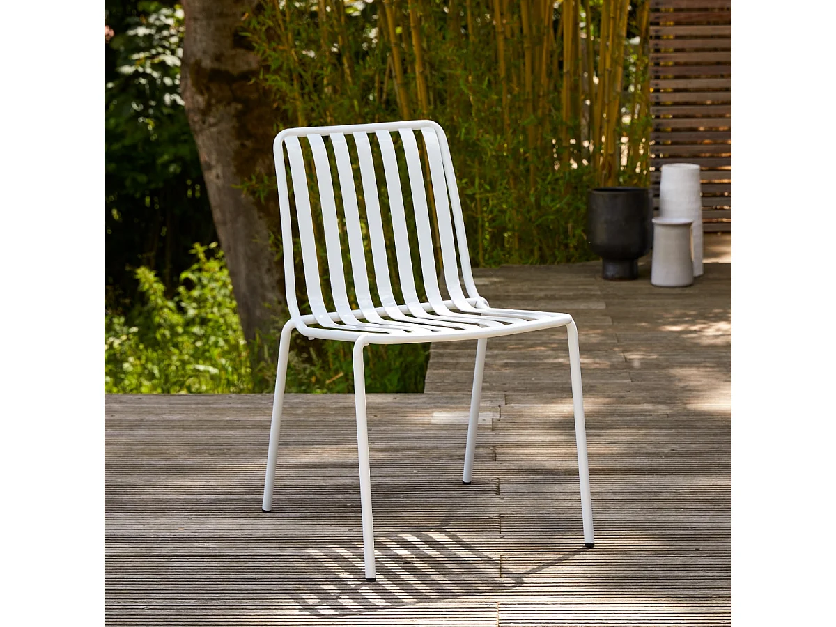 Outdoor Stuhl Gaby White aus lackiertem Metall