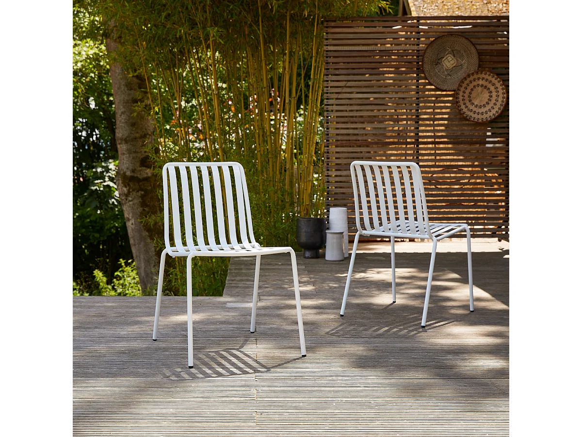 Outdoor Stuhl Gaby White aus lackiertem Metall