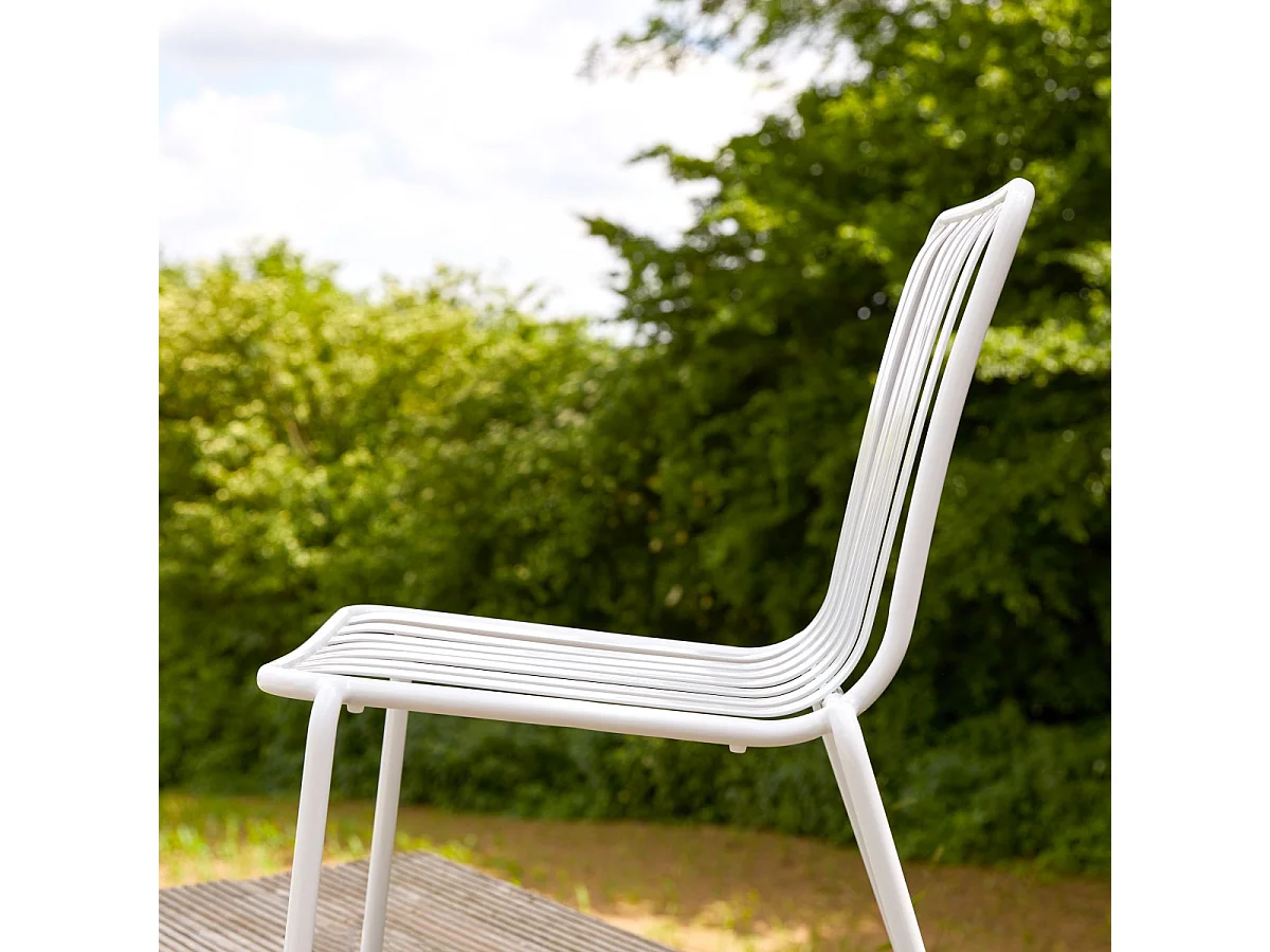 Outdoor Stuhl Gaby White aus lackiertem Metall
