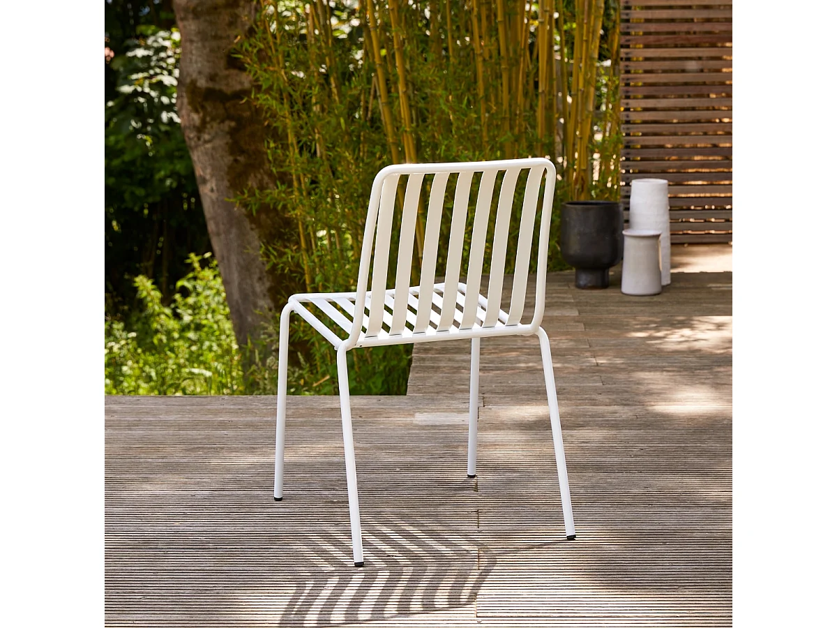 Outdoor Stuhl Gaby White aus lackiertem Metall