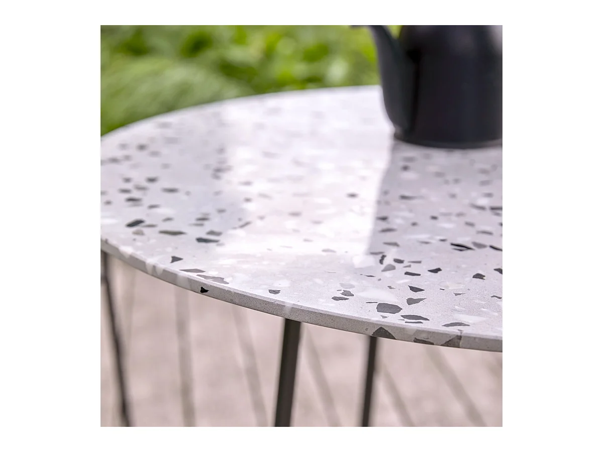 Tavolo rotondo da giardino terrazzo premium e metallo 90 Elio grey