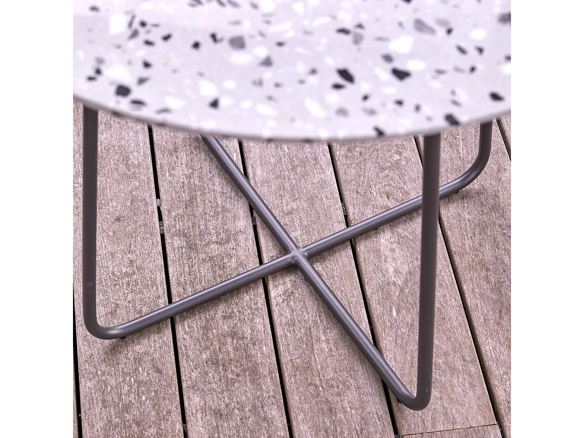 Tavolo rotondo da giardino terrazzo premium e metallo 90 Elio grey