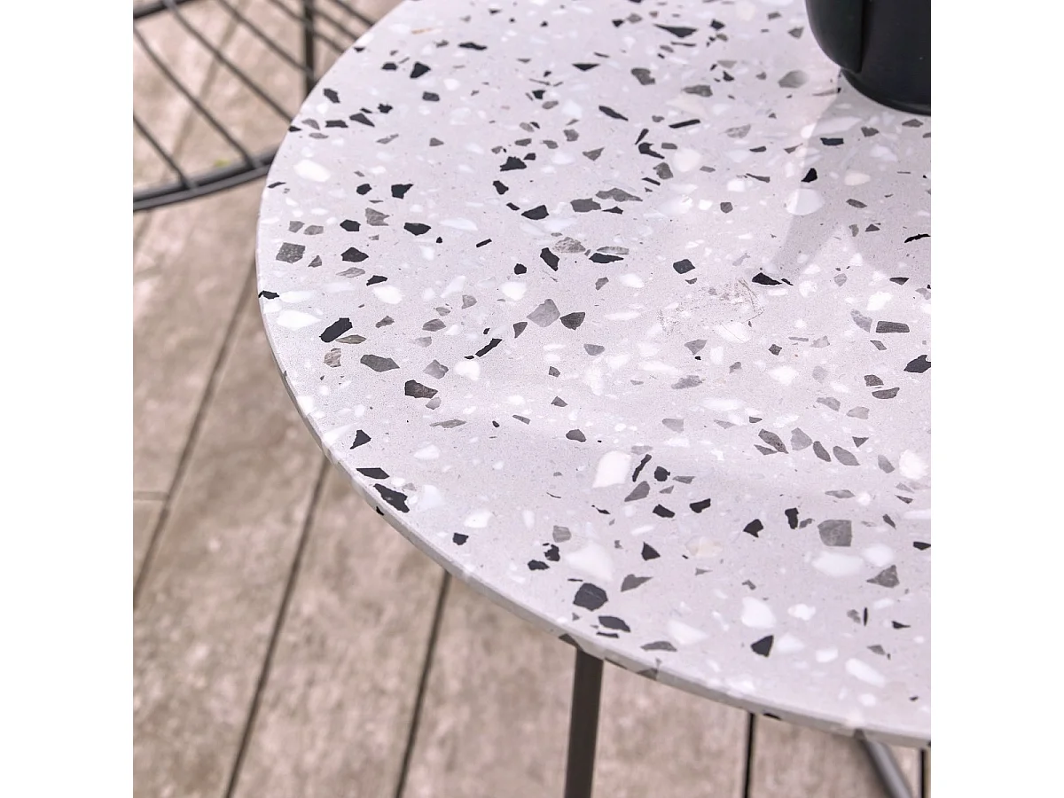 Tavolo rotondo da giardino terrazzo premium e metallo 90 Elio grey