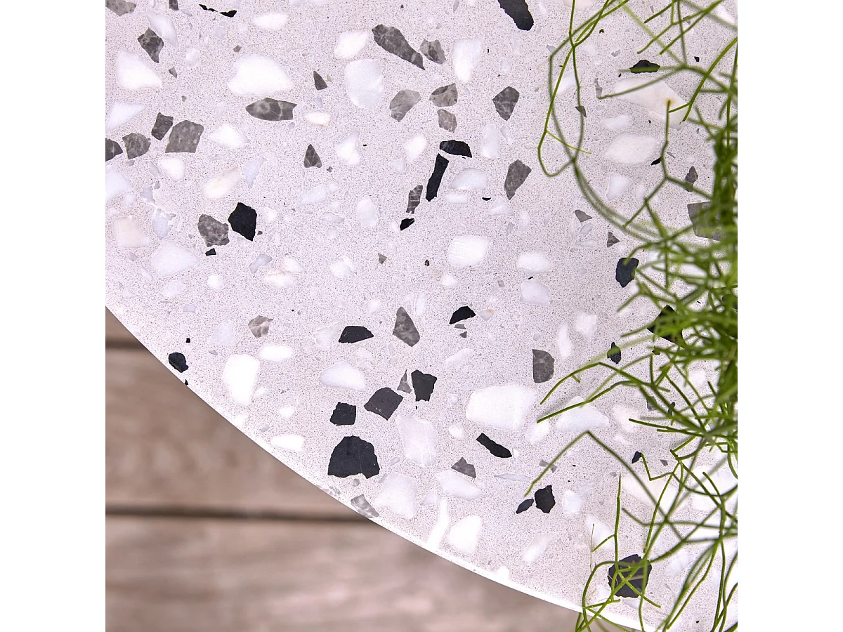 Runder Gartentisch  Premium-Terrazzo und Metall 90 Elio grau