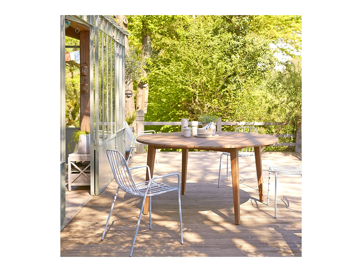 Table de jardin en bois de teck massif recyclé 150 Grasshopper