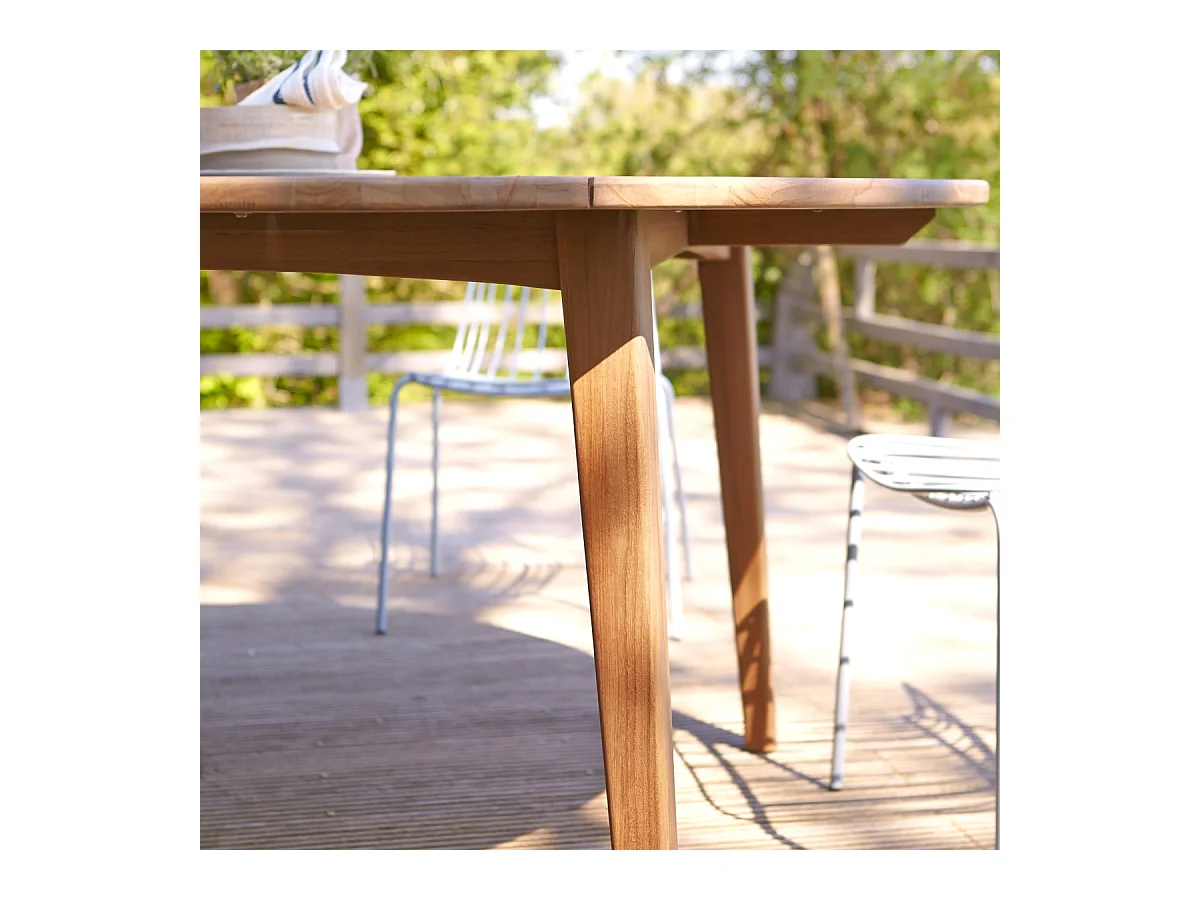 Table de jardin en bois de teck massif recyclé 150 Grasshopper